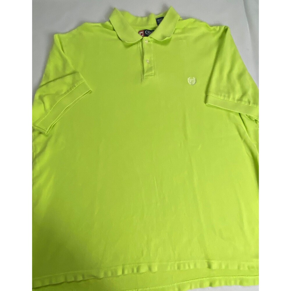 Chaps Mens Lime Green Short Sleeve 2 Button Casual Polo Shirt Size XXL